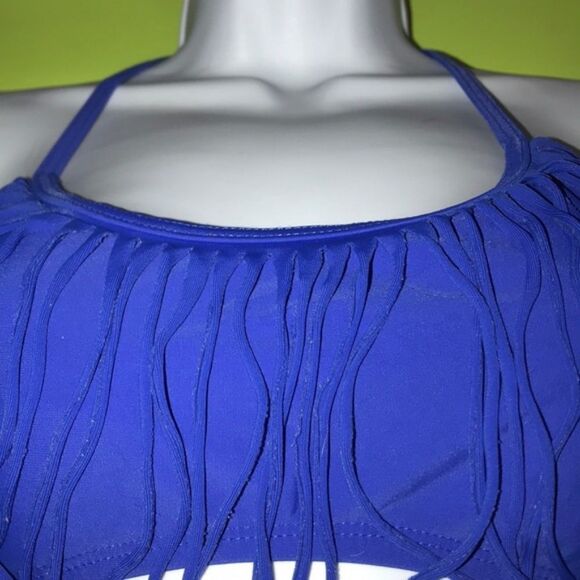 Fringe Bikini Top Blue - Picture 2 of 7